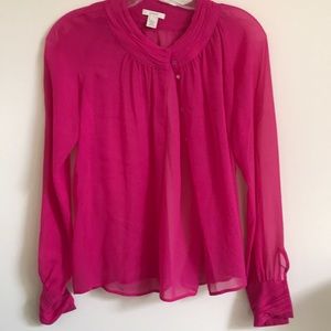 J Crew Silk Fuchsia Blouse